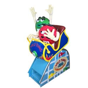 Vintage M&M's Candy Dispenser WILD THING Roller Coaster Ride Green Red M & Ms